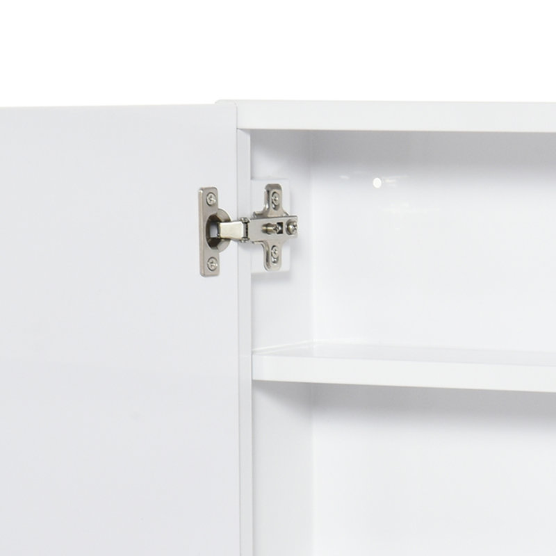 Kleankin Bathroom Mirrored Cabinet, 24.75"H x 26.75"W x 7.75"D, White