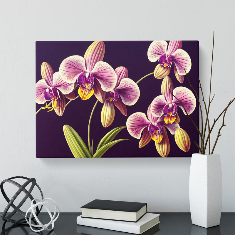 Captivating Orchid Flowers - Wrapped Canvas Painting, 40cm H x 60cm W x 3cm D