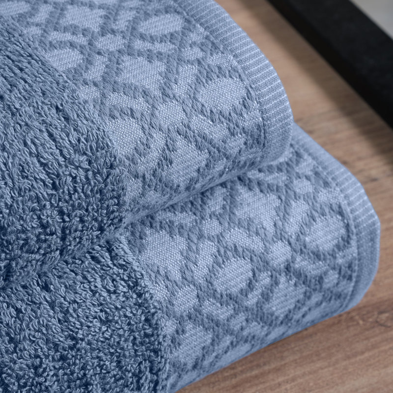 Shalyssa Turkish Cotton Midweight Hand Towel, Denim Blue