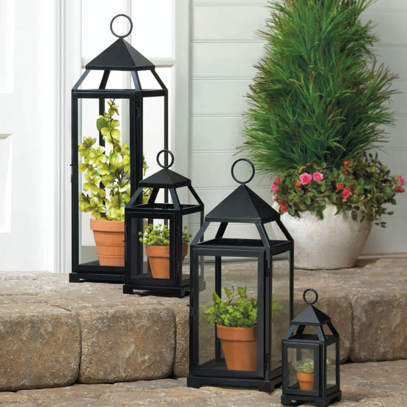Mini-lanterne contemporaine noire