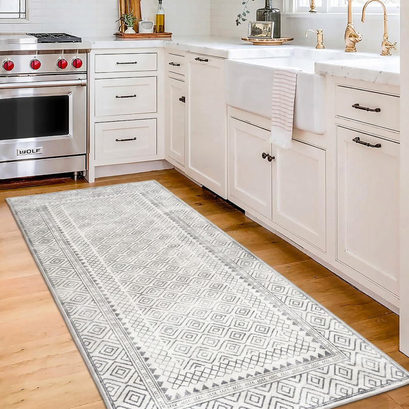 Tapis ivoire Aria, Tapis de couloir 2 pi 6 po x 6 pi