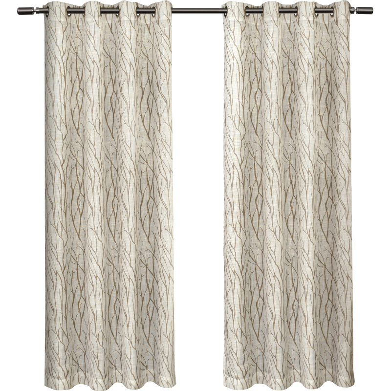 Paire de rideaux transparents avec œillets Leja, Taupe, l 54 po x L 96 po