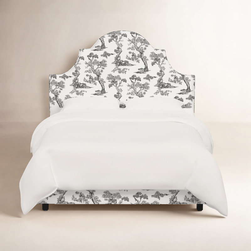 Red from Scalamandre Crafted by Cloth & Company Geneva Bed in Pattern, Scm Toile Noir Linen, Full