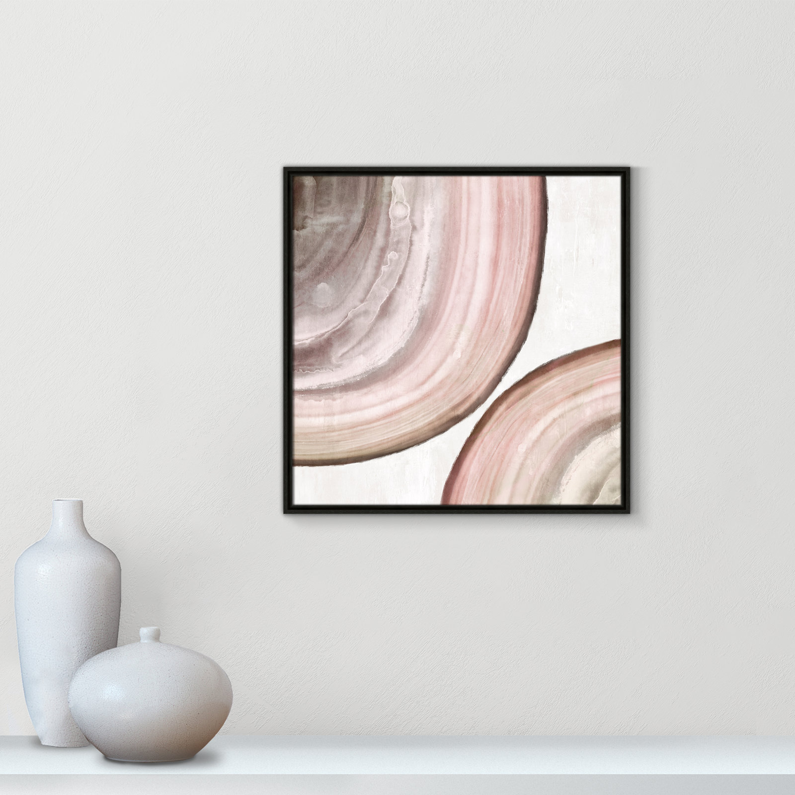 Boyd "Endless Blush" Painting by Eva Watts, 25.5" H x 25.5" W x 2" D, Espresso Framed Canvas