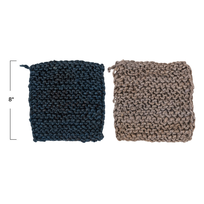 Joss & Main Jenera Solid Colour Jute Potholder Set