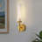 Dimmable Plug In Wall Sconce, 3000K, Cylinder Glass Shade, Remote & Timer Control