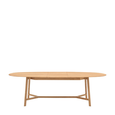 Extendable Oak Oval Solid Wood Dining Table