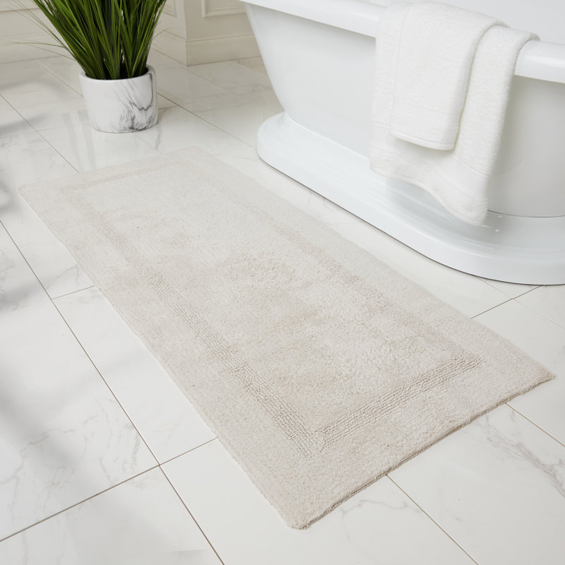 Tapis pour salle de bain Edilio, L 24 po x L 60 po, Lin