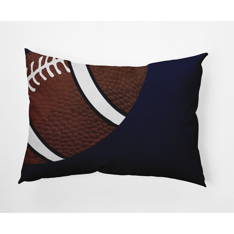 Outdoor Reversible Throw Pillow, Navy/Brown