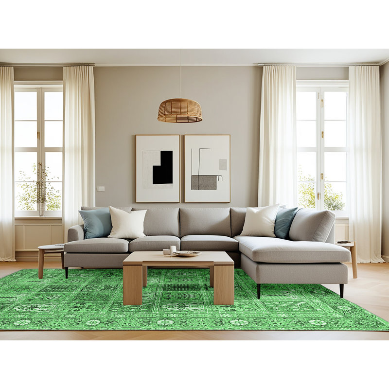 Washable Patchwork Indoor Rug, Rectangle 8' x 12'
