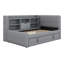 Lit de jour simple avec couchette escamotable, structure de lit de jour en L avec tablettes de rangement et station de charge-114234347