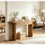 Table d'appoint 63 "en bois rustique avec 2 tiroirs