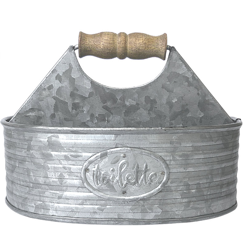 Barsha Bathroom Storage Container, Galvanized