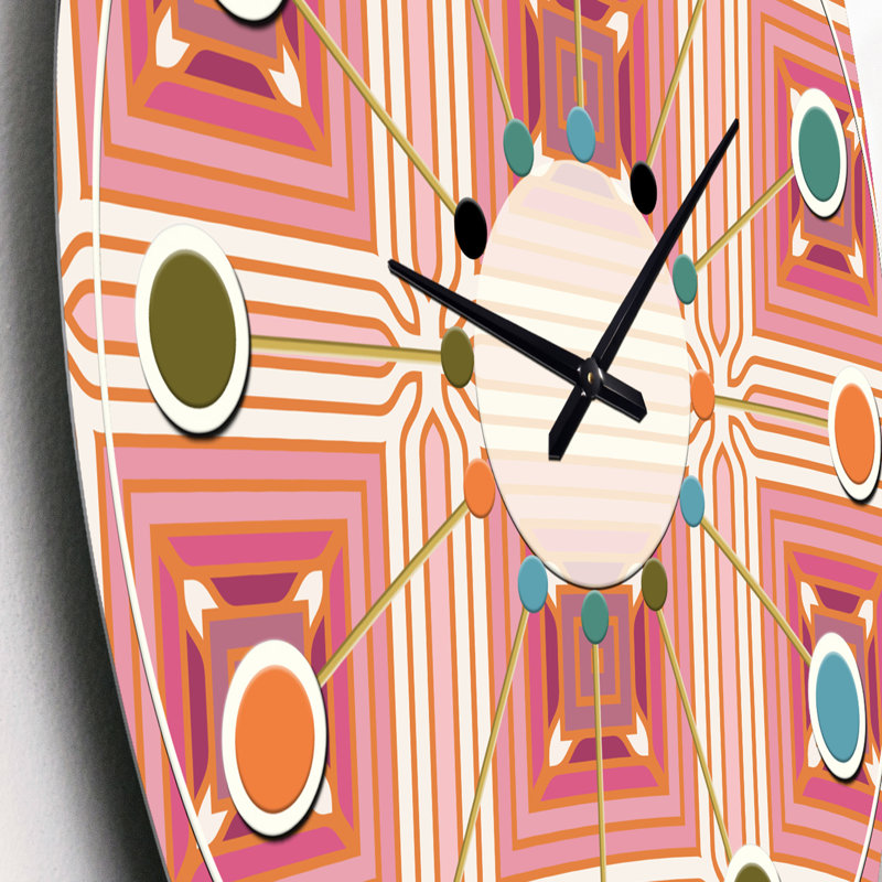 Horloge murale géométrique rétro Design II - Mid-Century, Petit