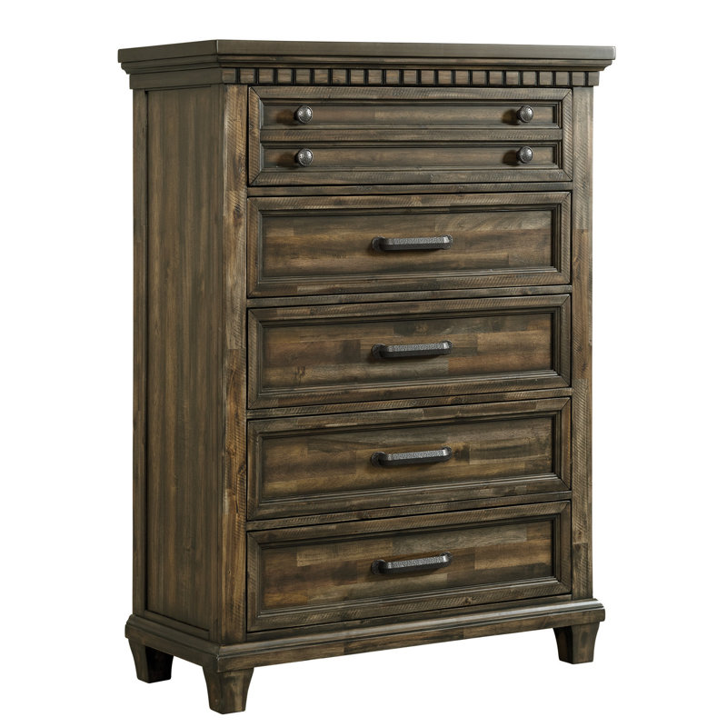 Commode 5 tiroirs Millwood Pines Aleydis, Gris anthracite