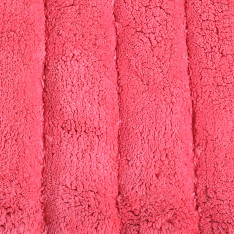 Linear Ribbed Two Piece Bath Mat Set, Hot Pink