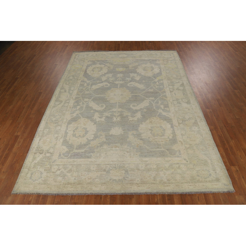 Tapis gris teint à la main Oushak 8 x 11