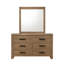Noyer / châtaignier 3 pièces ensemble commode de lit et miroir Miroir-1148773833