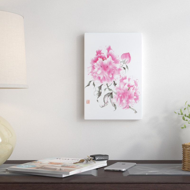 «Peony Blossoms I», reproduction d'art sur toile, H 18 po x l 12 po x P 1,5 po, Toile tendue, Pas de tapis
