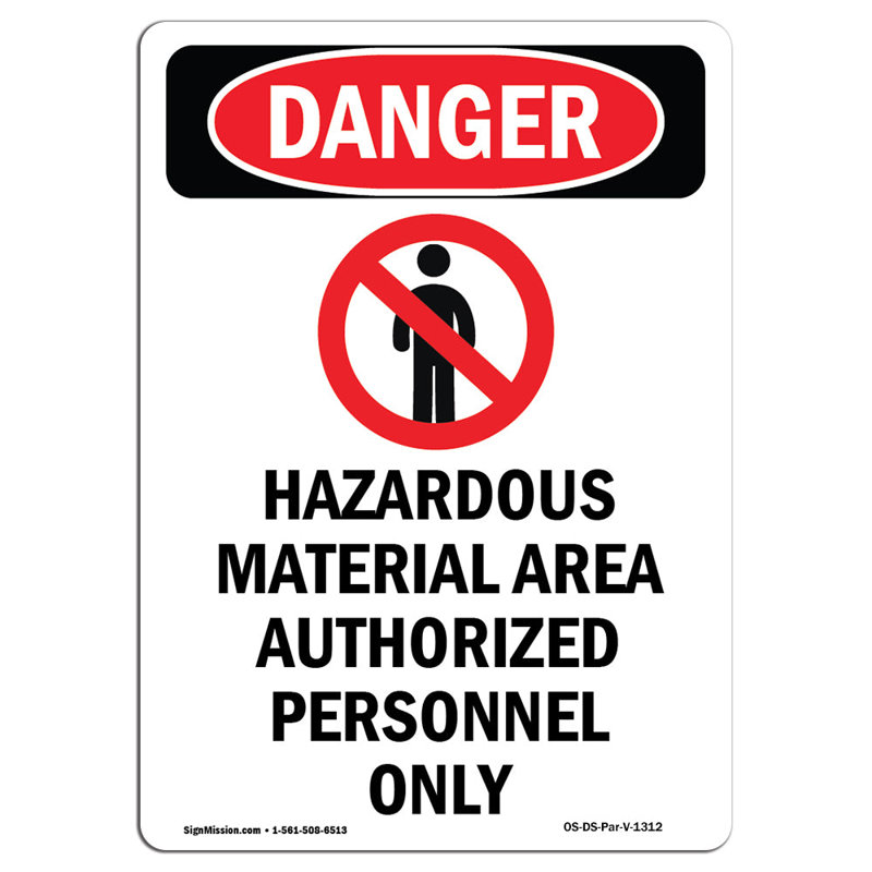 Panneau de danger pour matières dangereuses, H 18 po x l 12 po x P 0,1 po
