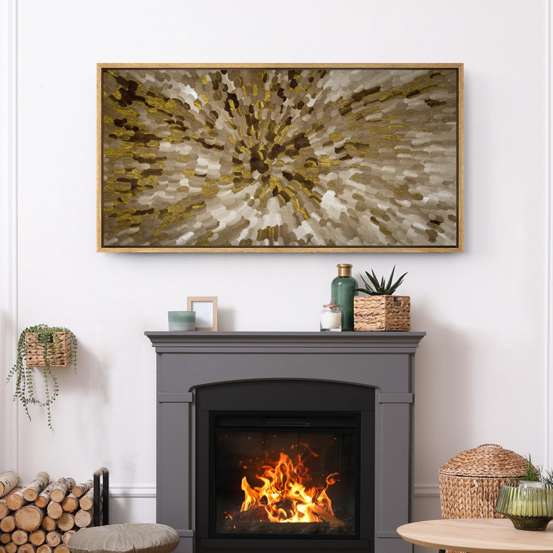 Radiant Burst Vibrant Abstract Modern Art, H 30 po x l 60 po, Naturel