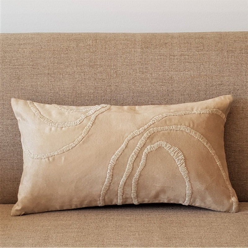 Dominik Abstract Scatter Cushion With Filling, Beige