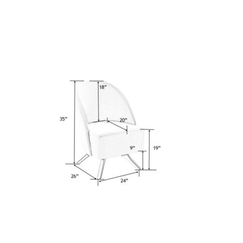 Chaise d'appoint Jamille, Rose pâle