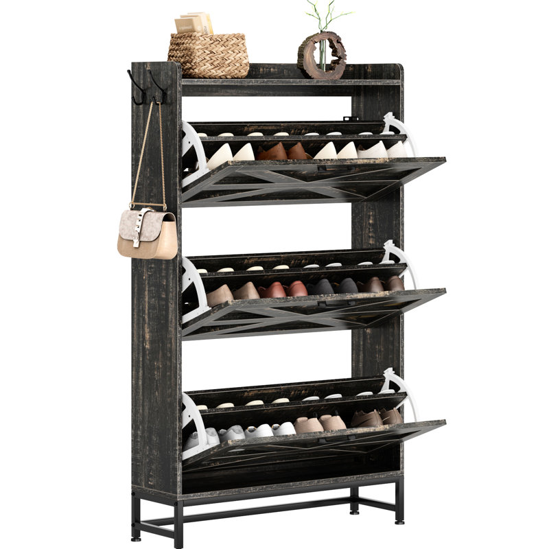 Solution de rangement pour chaussures grises - Scratch - pour armoire d'entrée dans le modèle étroit, 2 tiroirs