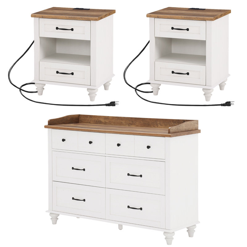 Ensemble de chambre à coucher Scarlett, Blanc cassé