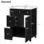 Meuble-lavabo de 24 pouces - Pieds en bois massif et meuble-lavabo moderne-903547299