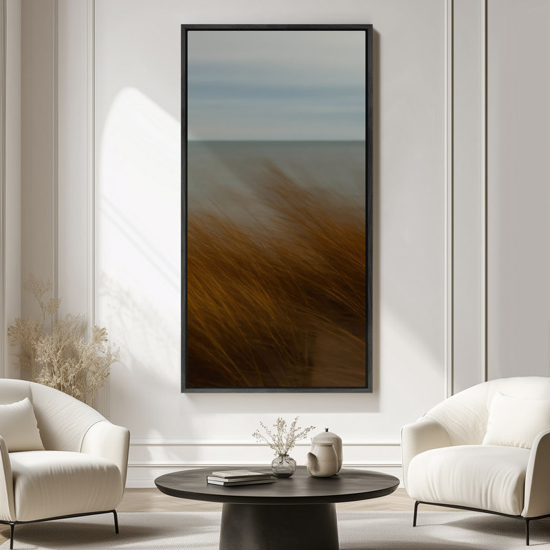 «Beach Landscape», impression sur toile encadrée océan, Noir, H 60 po x l 30 po