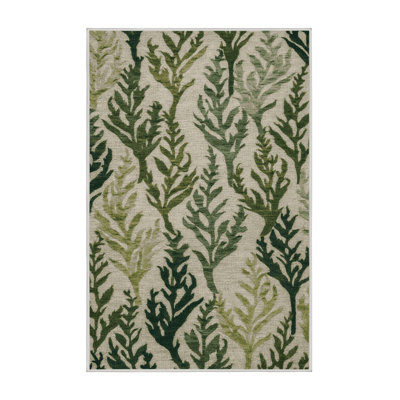 Washable Sea Lettuce Vegetables Area Rug