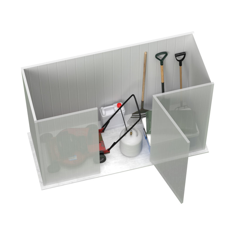 Absco Space Saver 7' W x 3' D Metal Galvanized Steel Weather Resistant Lean-To Storage Shed Surfmist, Surfmist