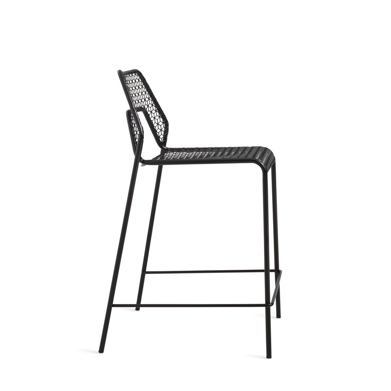 Hot Mesh Outdoor Bar Stool, Black, Counter Stool (24.4" Seat Height)