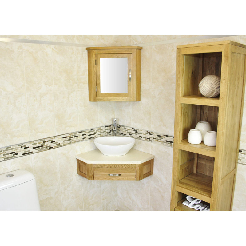 Crank 550mm Single Bathroom Vanity with Vessel Ceramic Basin, Cream Marble