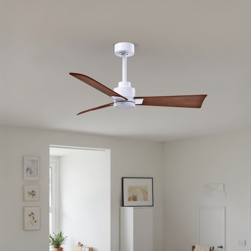 Ventilateur de plafond Alessandra 42, Noyer, Blanc mat