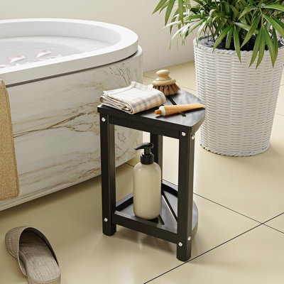 Shower Stool - Corner Bench Seat With Waterproof Shaving Le...