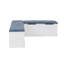 Chesterle White Blue Backless Upholestered Nook