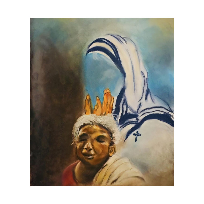 Maternité universelle | Shoft pastels sur feuille | Par Varnik Bansal