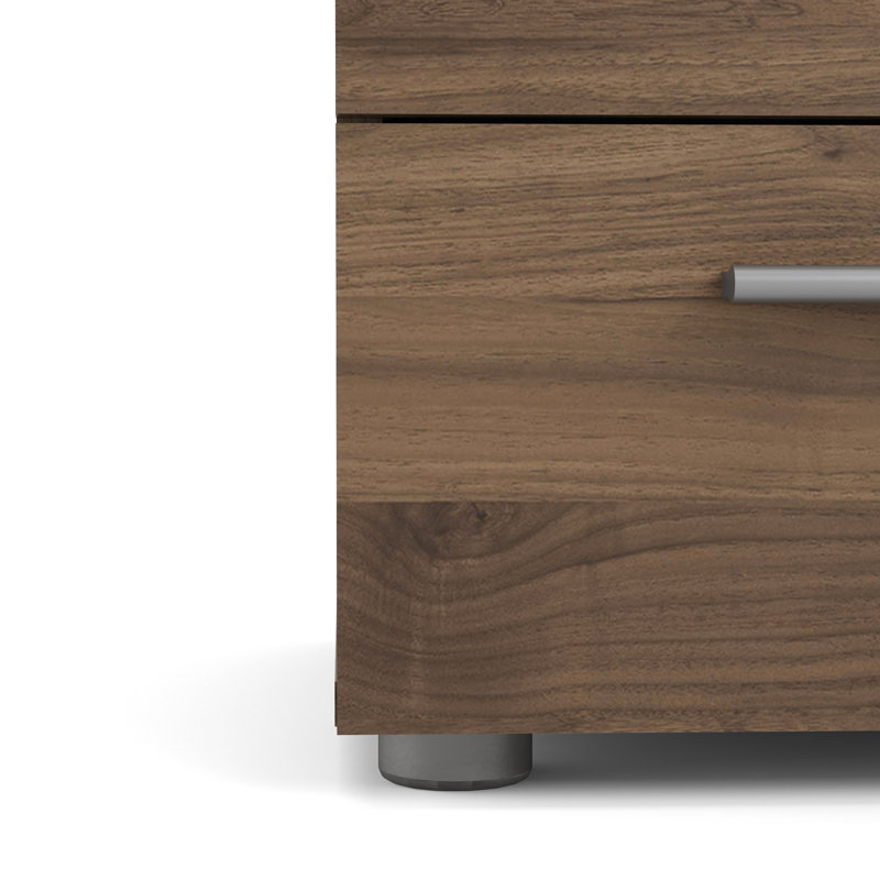 40cm W Manufactured Wood Bedside Table, Walnut