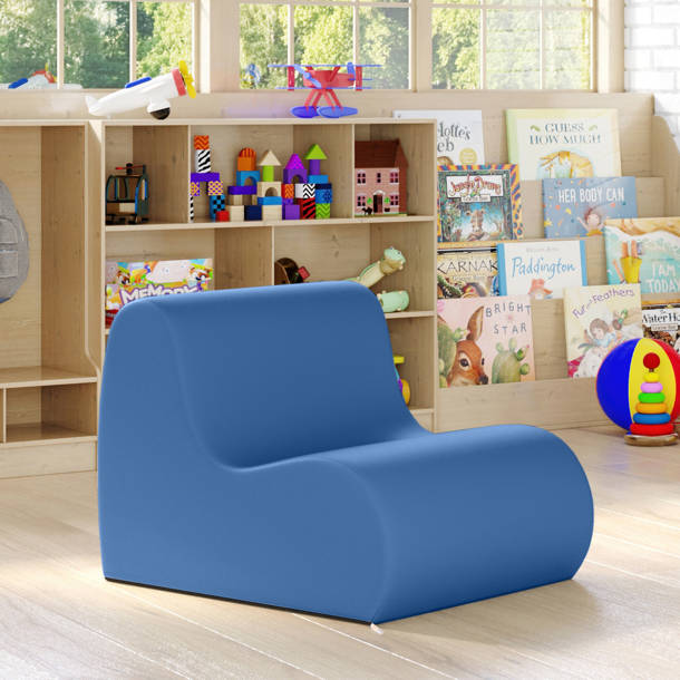 Jaxx Midtown Large Classroom Soft Foam Chair - Premium Vinyl Cover, Turquoise