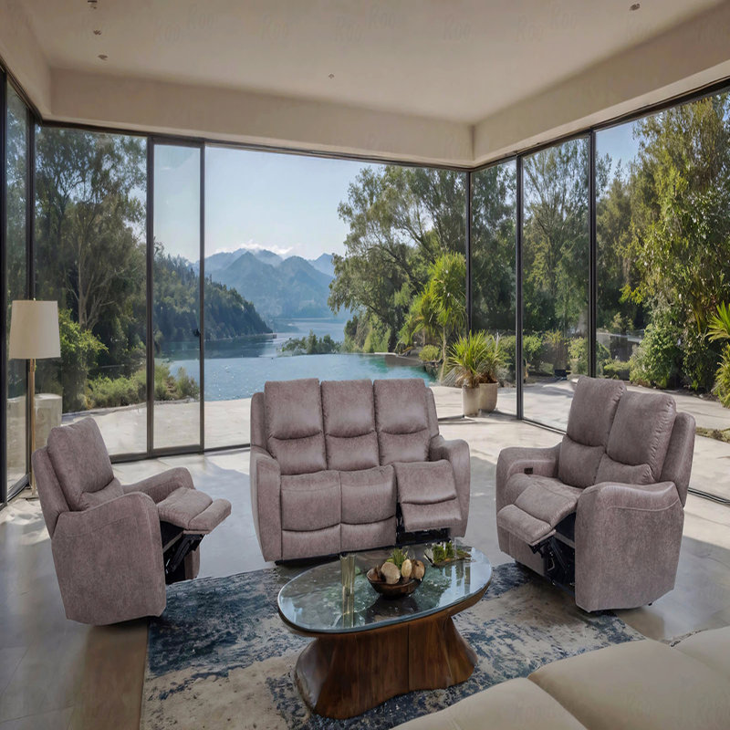 Contemporary Style Power With Recliner Function High Density Foam Soft Track Arms Hardwood Frame Oversized Seat Brown Finish