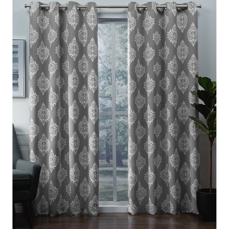 Emma-Anne Room Darkening Curtain Pair, 52"W x 108"L, Silver