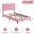 Full Bed Frame With Upholstered Headboard, Heavy-Duty Platform Bed Frame With Strong Wood Slats-2128307090-2128307089