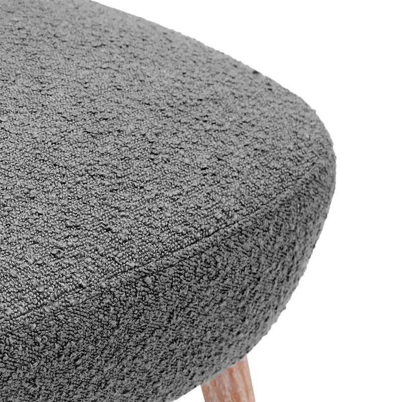 Upholstered Slipper Chair, Gray Polyester Blend