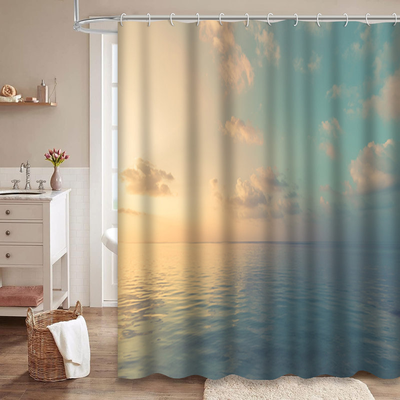 Rideau de douche avec 12 crochets Sea Sky Clouds, L 72 po x l 84 po