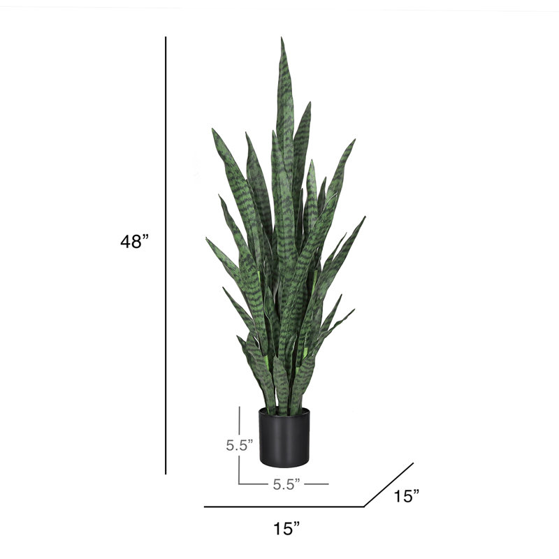 Plante de serpent artificielle Sansevieria en pot, Vert