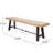 Outdoor Acacia Wood Bench with Metal Accents Outdoor Bench Patio Bench