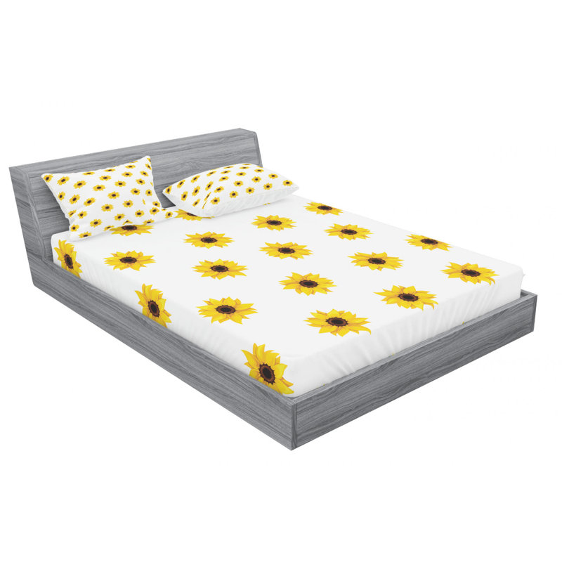 Microfiber Floral Sheet Set, Full Sheet Set + Fitted Sheet + 2 Pillowcases