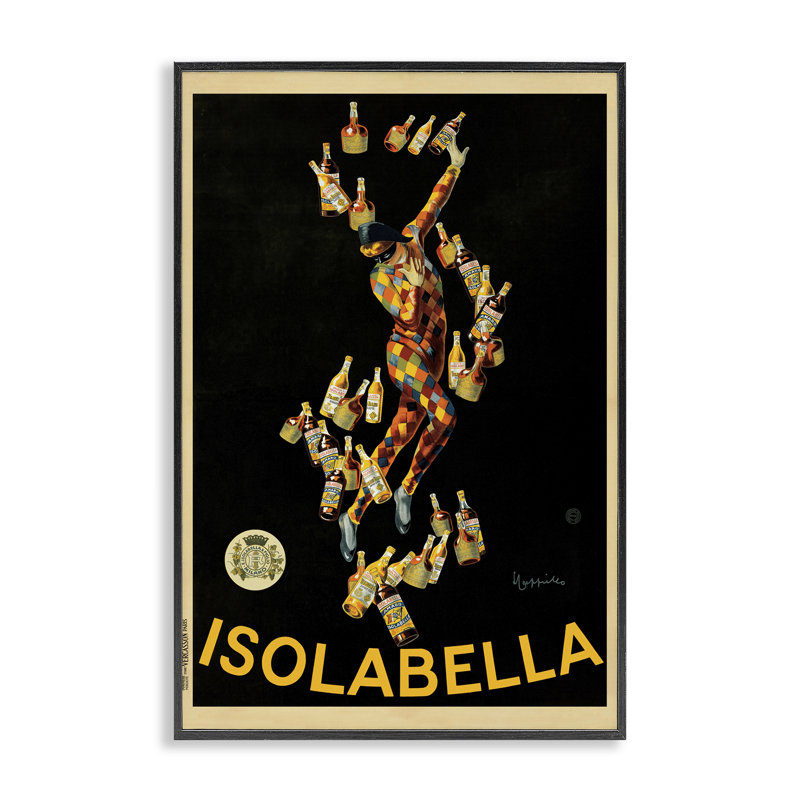  «Isola Vintage», affiche numérique encadrée, H 24 po x l 16 po, Giclée encadrée noir minuit